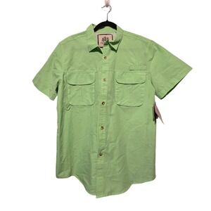 Tallwoods Camp Shirt Mens LG Green Vented Outdoor Fishing Hiking Gorpcore NWT
